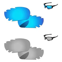 Chrome Silver& Blue 2 пары зеркало Поляризованные замены линзы для Jawbone Солнцезащитные очки с отверстиями Frame UVA и UVB Защита