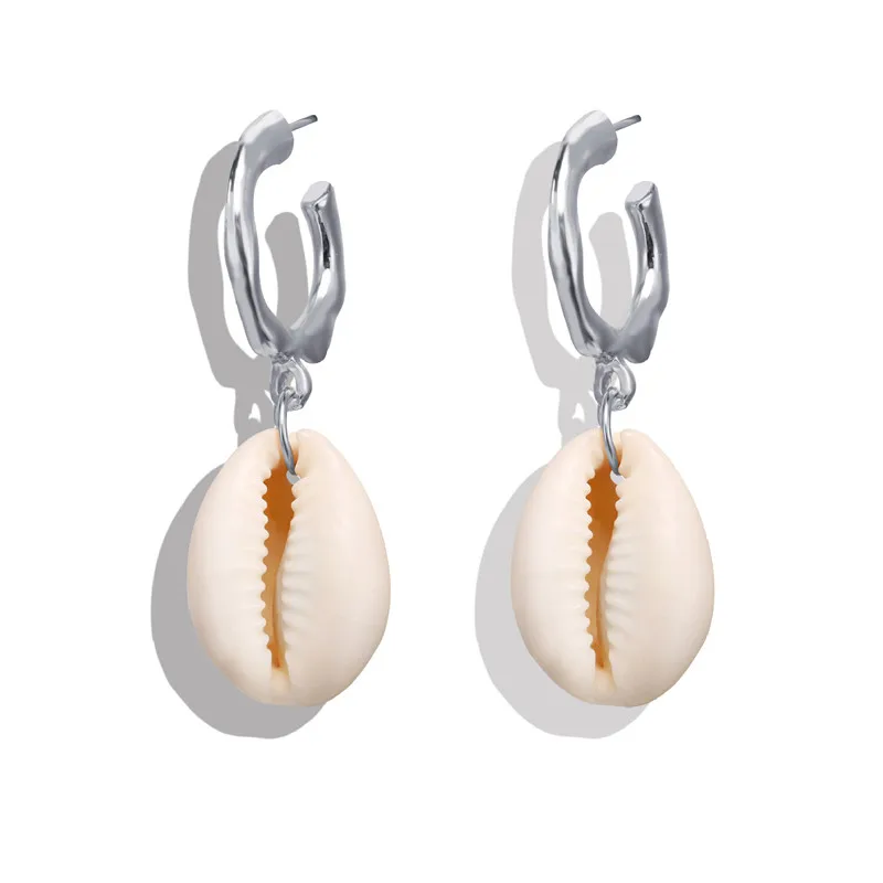 ZORCVENS New Fashion Creative Natural Shell Earrings for Women Boho Handmade Scallop Conch Drop Earrings Jewelry gifts