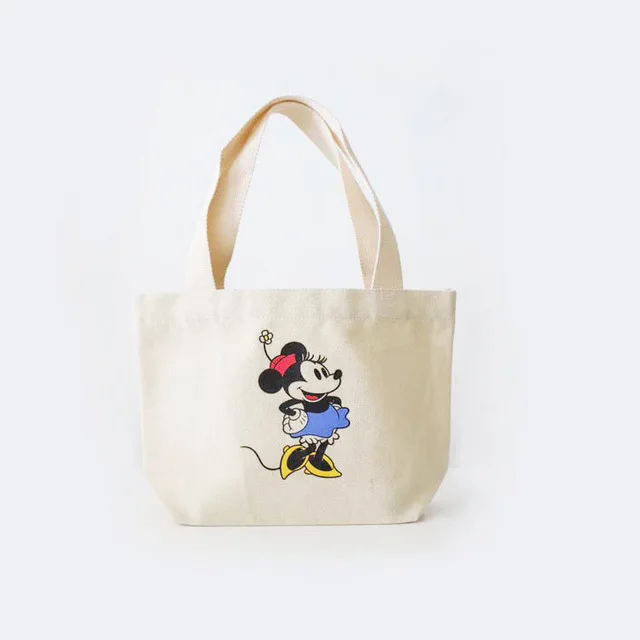 Disney сумка для покупок с персонажем из мультфильма сумки Микки Маус дамы хлопок Холст сумка Печать зеленого цвета сумка на плечо - Color: 1