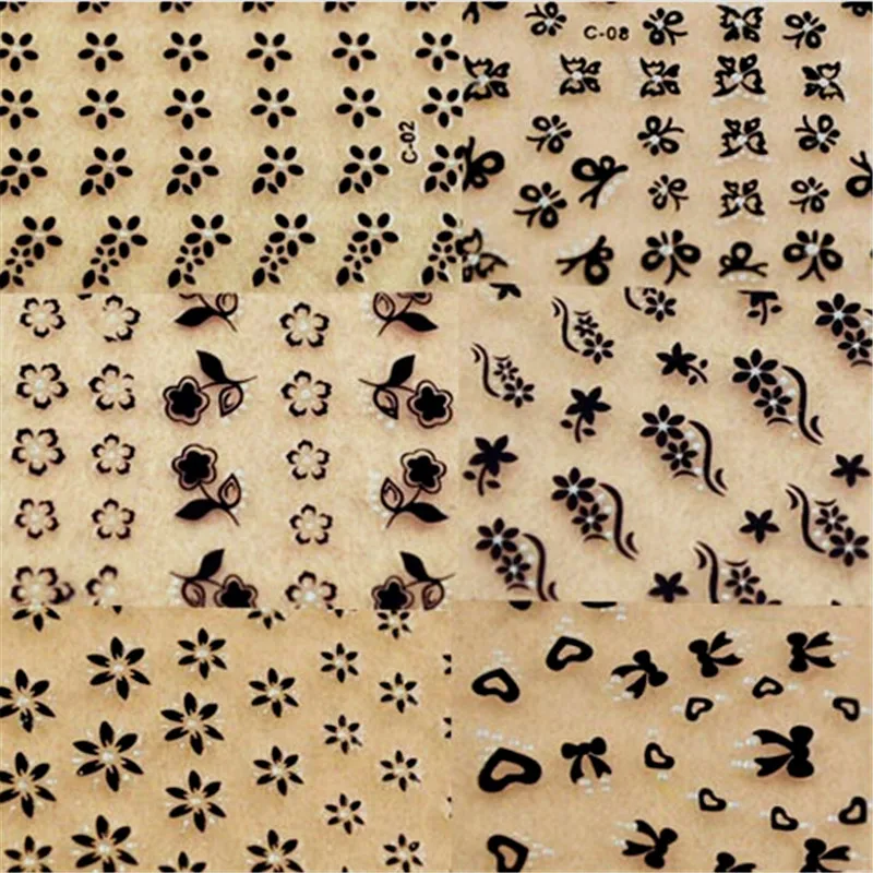 10 листов цветочный узор переводная наклейка для дизайна ногтей косметические обертывания Фольга для переноса картинки лак DIY украшения-35