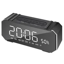 Портативный Bluetooth Динамик Колонка Беспроводной Стерео Soundbox MIC Поддержка время fm часы Радио сигнализации светодиодный Динамик для ноутбука телефон