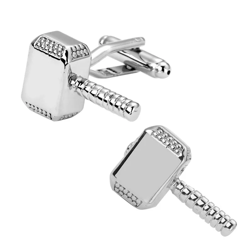 

DY-19 High quality men's jewelry shirt cuff Cufflinks Laser Metal Silvery Cufflinks hammer brass laser engraving