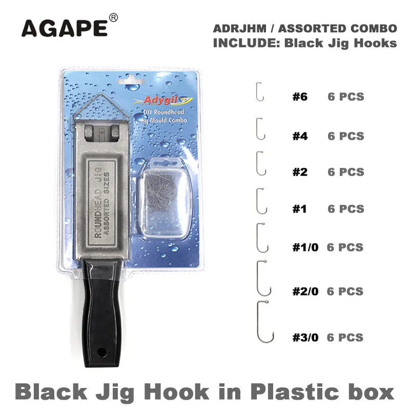 

Agape DIY Fishing Roundhead Jig Mould ADRJHM/ASSORTED COMBO 1/32oz, 1/16oz, 1/8oz, 1/4oz, 5/16oz, 3/8oz, 1/2oz 7 Cavities