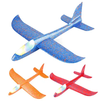 

Kids DIY Hand-Throwing Plane EPP Foam Roundabout Inertia Glider Airplane Hand Launch LED Light Aircraft Aeroplane Model Toy