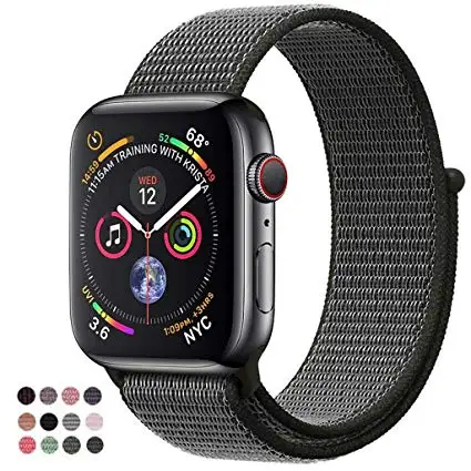 Наручных часов Apple Watch, версии спортивные нейлоновая петля ремешок для Apple Watch Watch4/3/2/1 ремень Легкий дышащий материал ремешок для iwatch Series44/42/40/38 мм - Цвет ремешка: Storm gray