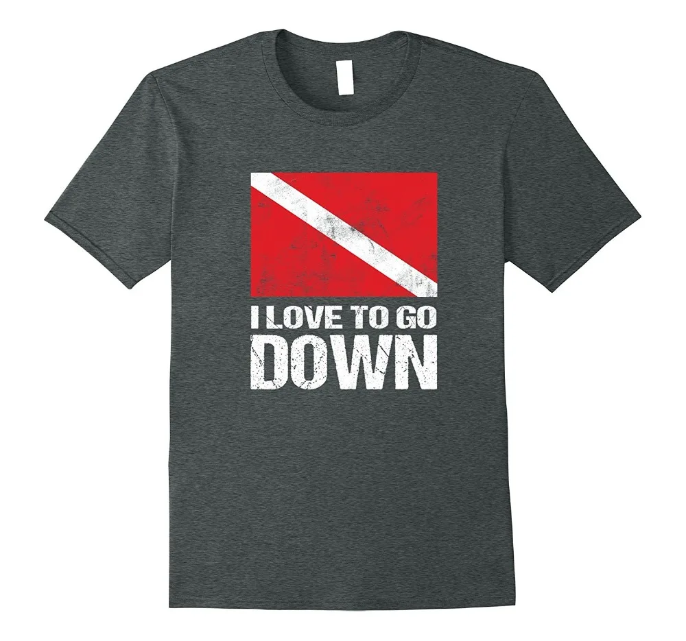 Tops Summer Cool Funny Scuba Divs TShirt: I Love To Go Down Tee Shirt | Мужская одежда