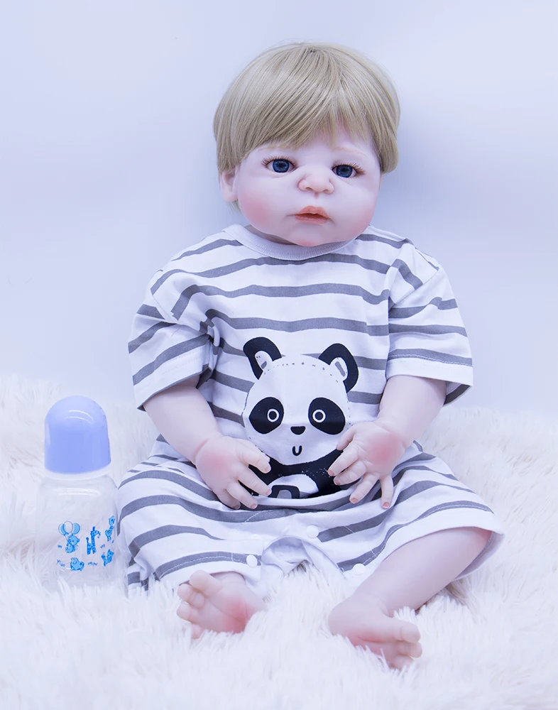 Кукла bebe reborn 55 см высокое качество силиконовая для маленьких мальчиков куклы с