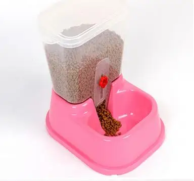Модная миска для собак и кошек Фидер диспенсер воды для миски Pet Фидер двойная автоматическая подача и полив домашних животных автоматическая подача воды - Цвет: S pink