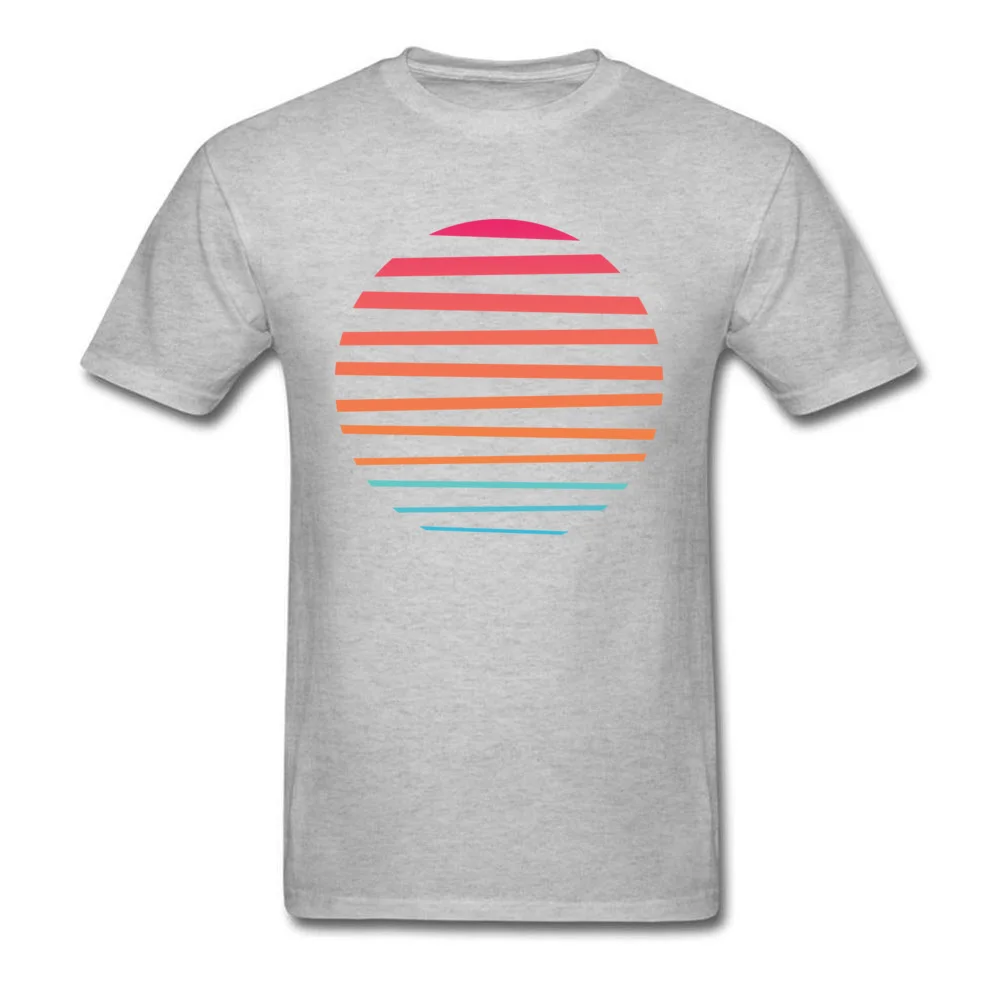 Sun Design Fall 100% Cotton Fabric Crewneck Men's Tops Shirt Summer T-shirts Prevailing Short Sleeve T Shirts Wholesale Sun grey