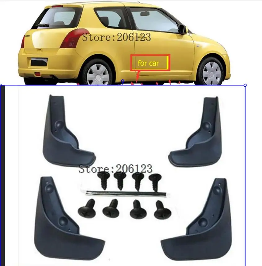 Автомобиль брызговики брызговик для Suzuki Swift 2 II 2005-2010 Брызговики Fender 2006 2007 2008 2009