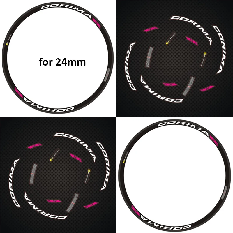 Road Bike wheel stickers Bicycle Rim decal sticker XC S for 700c 24mm carbon Rims, Sticker depth