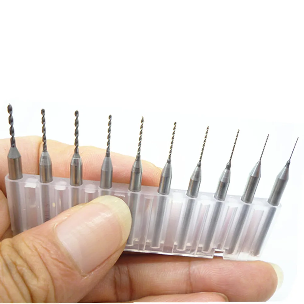 10pcs 3.175mm 1/8" Shank Carbide Micro Drill Bits Cutting Edge Dia 0