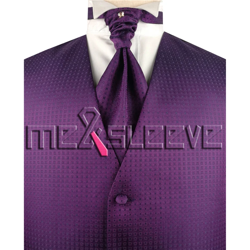 hot sale waistcoat wedding man s purple vest 4pcs solid colour
