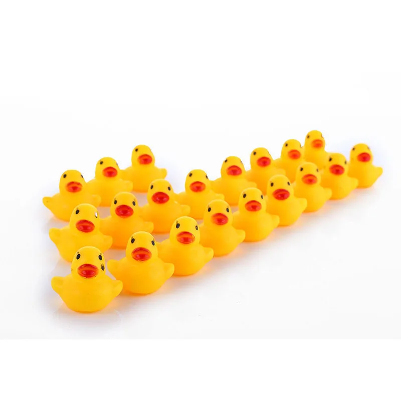 

AC0200017 200 Pcs/lot Kawaii Baby Floating Squeaky Rubber Ducks Kids Bath Toys for Children Boys Girls Water Swimming Pool Fun