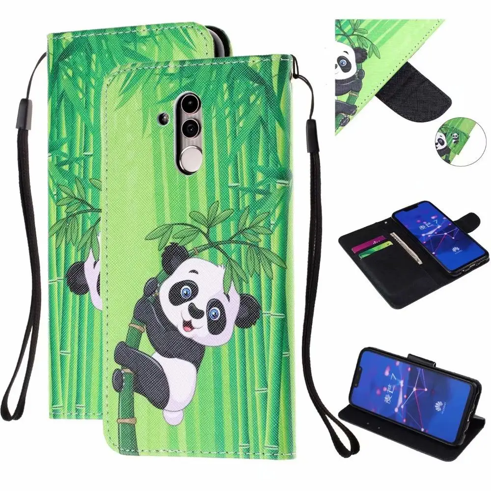 Bamboo Panda Patterned Flip Leather Wallet Case Cover sfor Huawei Mate 20 Lite Honor 8X 9 Mate 20 Pro Nova 4 Phone Coque Fundas  (3)
