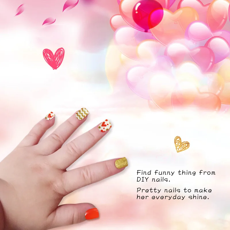 red false nails for kids-C34-2