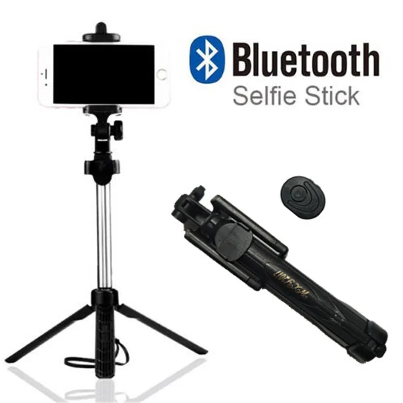 2017 New Foldable Tripod Monopod Selfie Stick Bluetooth With Button Pau De Palo Selfie Stick For