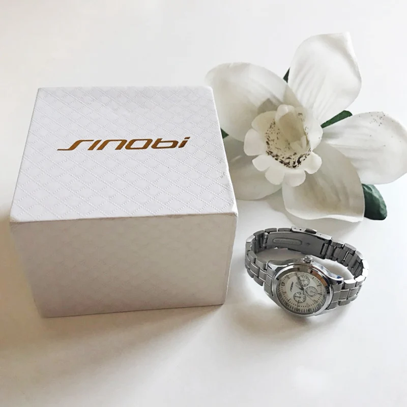 Браслеты SINOBI для женщин роскошные элегантные часы из нержавеющей стали новые