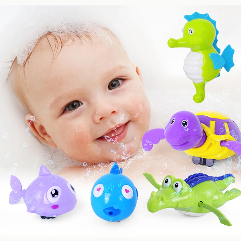 Bath Pool Toys Educational Clockwork Bathtub Wind Up Tortoise Water Toy for Baby