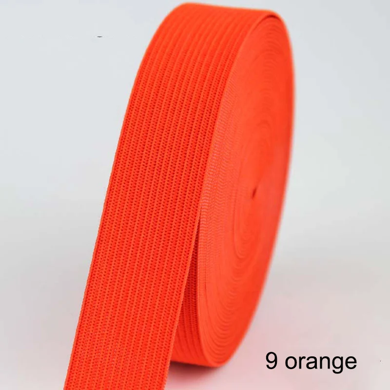 9 orange 2 м/лот, 20 мм, цветные плоские эластичные ленты для шитья, аксессуары для свадебной одежды, эластичная лента для DIY, нижнее Белье для беременных - Цвет: 9 orange