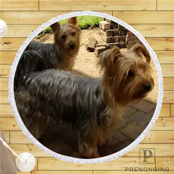 

Custom DIY Customized Microfiber Fabric lovely dogs (1)@ Round Beach Blanket Towel Printed on Demand 150cm #19-01-28-3-107