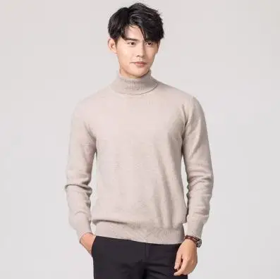 Cashmere A Collo Alto del Maglione Degli Uomini di Autunno Inverno Collo alto A Manica Lunga Colori Solidi Pullover Classico Maglione casual Uomo Copre il trasporto libero 4