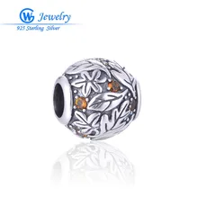 Хрустальные амулеты из 18 камней в форме листа, очаровательные серебряные бусины, подходят для браслетов и браслетов GW, модные ювелирные изделия DIY 11,8* мм h20