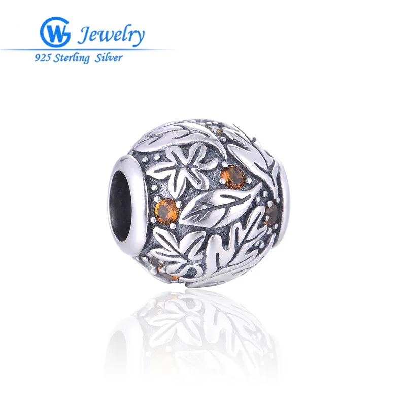 

Crystal charms of 18 stone leaf shape Charm silver beads fits Bracelet & bangle GW Fashion Jewelry DIY 11.8*11.7mmH20