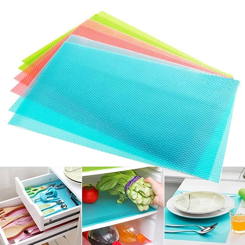 

4 Pcs Anti-bacterial Anti-fouling Cushion Freezer Pad Kitchen Refrigerator Mat