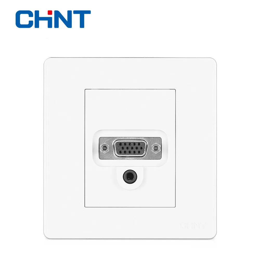 

CHINT Ivory White Panel HD Audio Video Socket NEW2D Wall Switch Socket