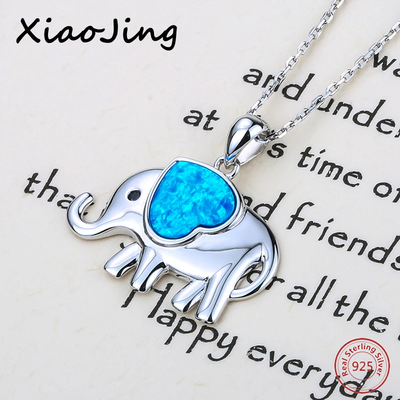 Online Nueva llegada lindo animal elefante colgante de cuentas de collar de cadena con amor creciente corazón esmalte de plata 925 joyería para regalo