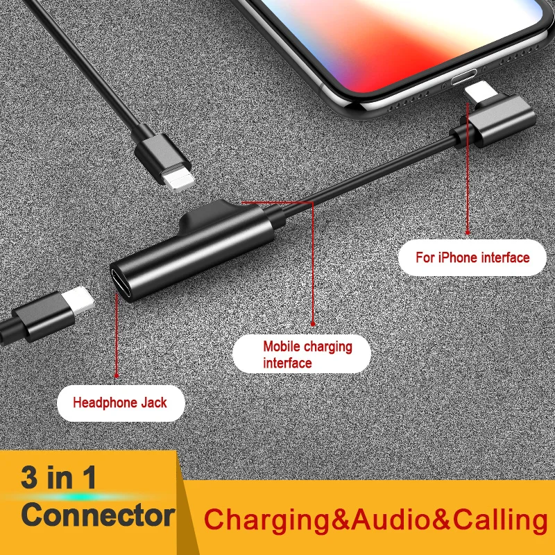 ACCEZZ 2 в 1 двойное освещение зарядки Аудио адаптеры для iphone X 10 8 7 Plus IOS 10,3 11 разветвитель зарядки AUX кабели разъем