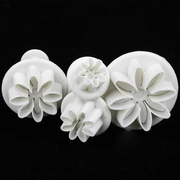 

4PCS/Set Plum Flower Plastic Cookie Cutters Chocolate Candy Stamping Molds Biscuit Pastry Cake Decorating Tools Bakeware