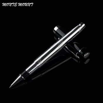 

metal gel pen holder Black and silver roller ball pen stationery school office supplies luxury writing ink pens for Gift Pen