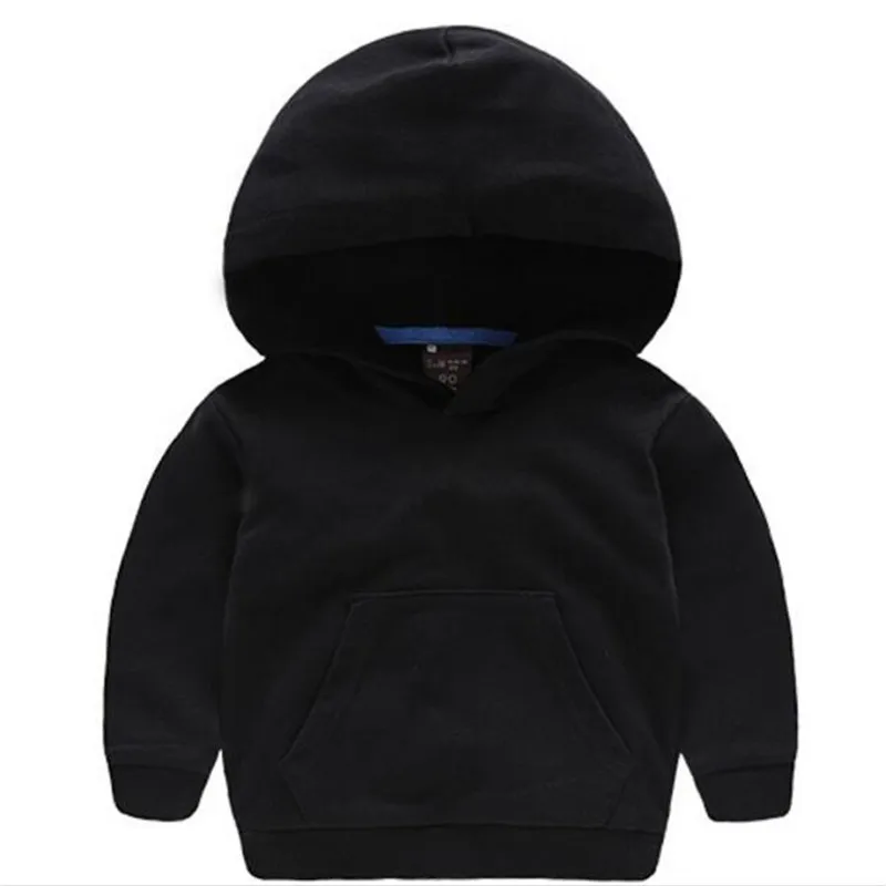 2-6Y толстовки для мальчиков детская толстовка хлопковое пальто, куртка модная толстовка с капюшоном для малышей, плотные толстовки детский свитер - Цвет: Black