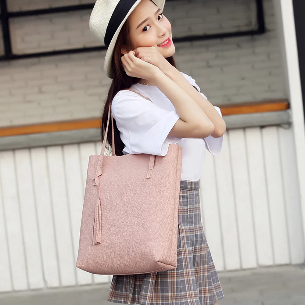 

2019 Xiniu lady Big Shoulder Bags Women's Crossbody Shoulder Bag Tassel With Bucket Bag Fashion Handbags