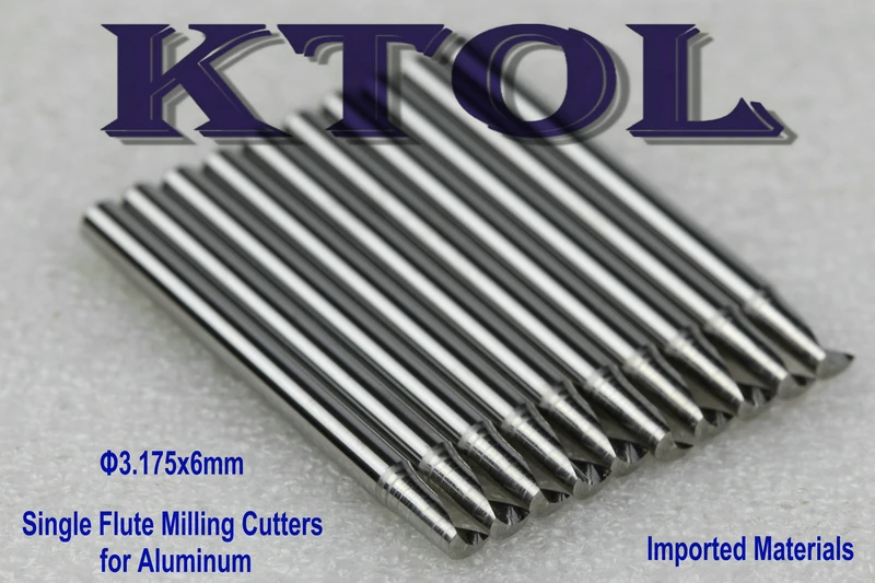 

Bigger Hardness! 3.175 x6mm Solid Tungsten Carbide Cutter for Aluminum,1 Flute End Mill Aluminium Cutting Tools CNC Router Bits