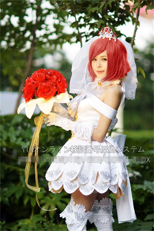 

Anime love live cosplay MAKI cosplay costume wedding dress suit Halloween uniform party dress Free Shipping custom made