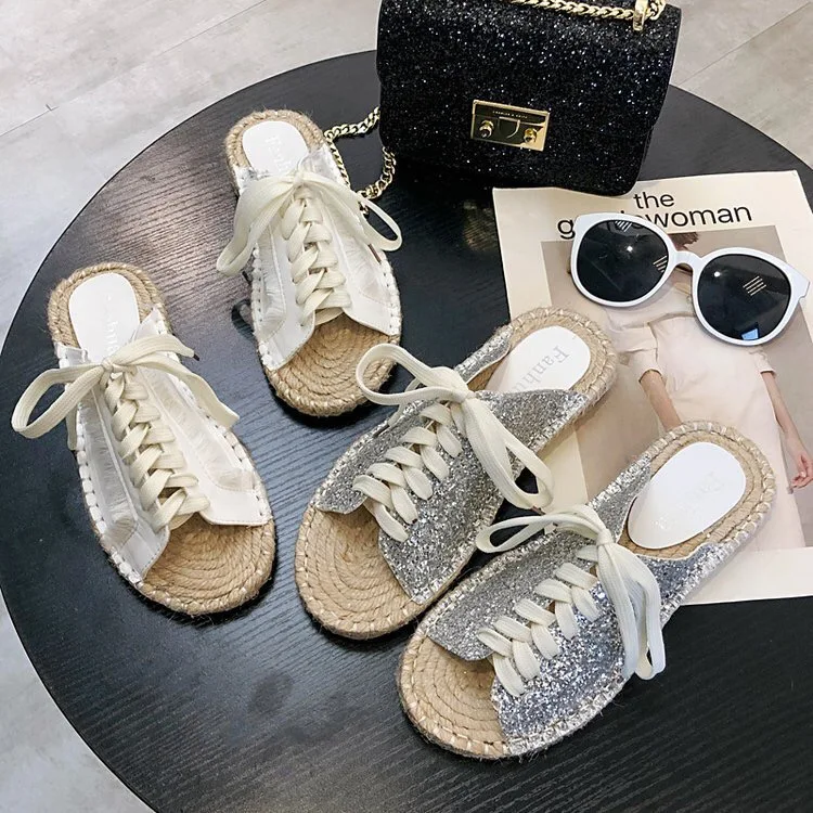 

Luxury Bling Diamond Shoes Women 2019 Flat Slippers Summer Fashion Outside Flip-Flop Sandals Slides Beach Non-Slip Ladies