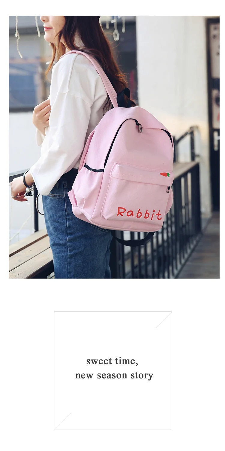 HISUELY Fashion Canvas Backpack Cartoon Rabbit Ears Back pack Women Casual Students School Bags Student Rucksack Collenge Style best stylish backpacks for college
