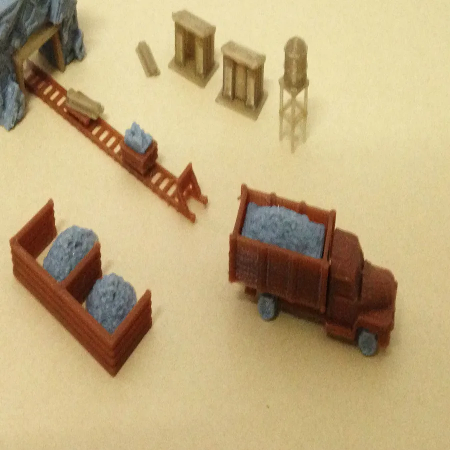 

10pcs/sest Train railway model scene Z ratio 1:220 mining area scene set
