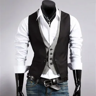 Искусственный жилет для мужчин модный в клетку|fashion men vest|mens designer vestmens fashion vest |