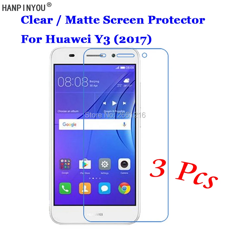 3 шт./лот для Huawei Y3 (2017) 5 0 дюйма новый HD прозрачный/антибликовый матовый передний