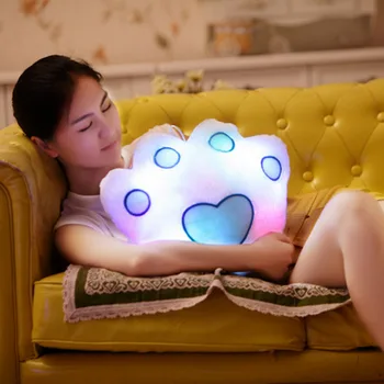 

3 Style Colorful dreamy creative plush luminous pillow square bear / bear hand / heart-shaped Cute plush toys Color Random Send