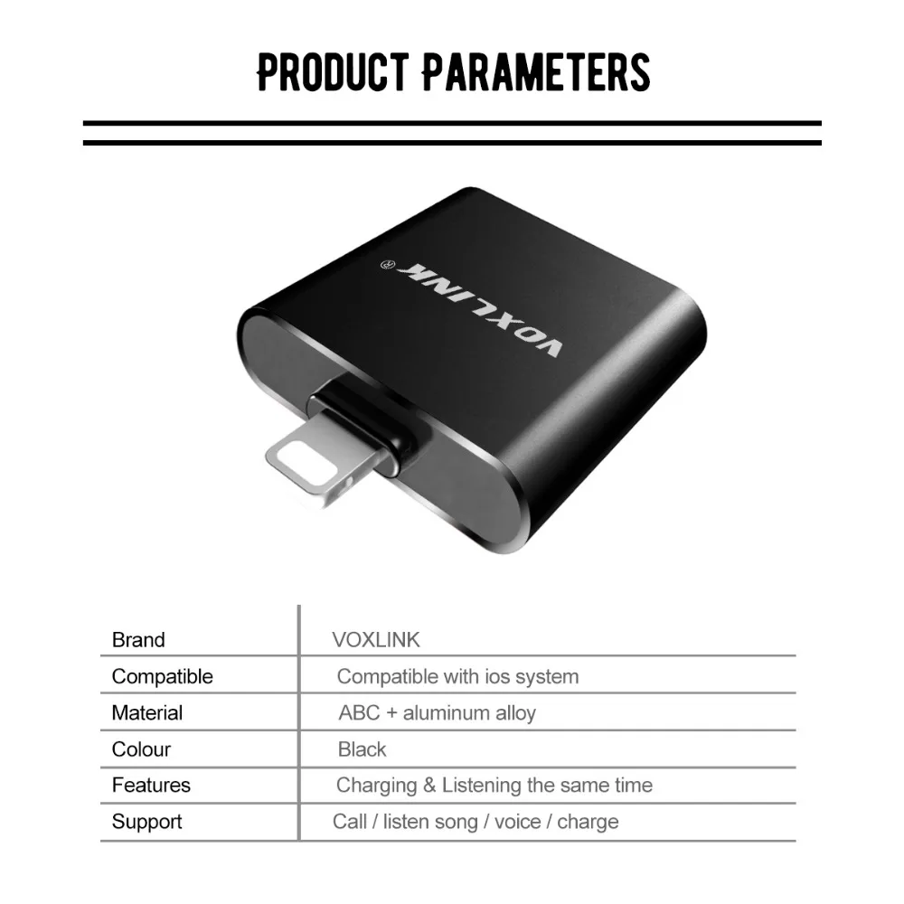 Voxlink 2 в 1 8 pin для Dual 8pin адаптер Mini AUX аудио + Зарядное устройство MIC Объем Управление