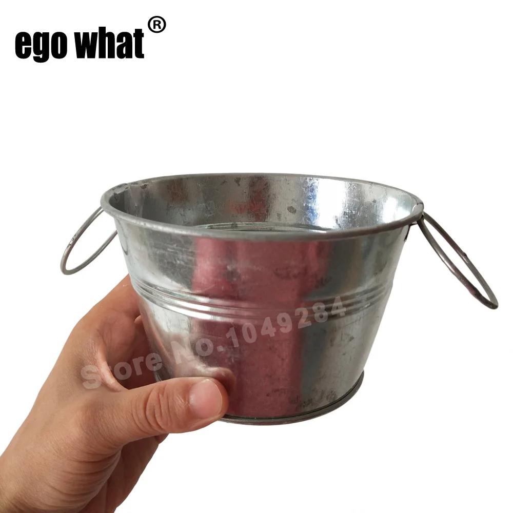 

10Pcs/lot D11.5*H5CM Metal Succulent pots Garden Silver Tin Flower bucket Round Planter Small Nursery Pot