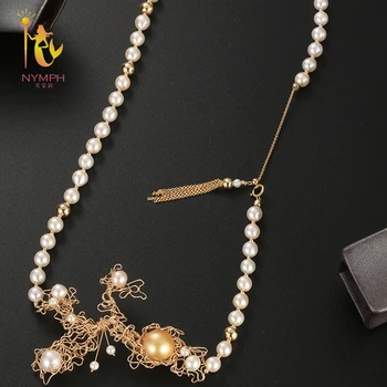 

[NYMPH] Pearl Choker Necklace For Women Fine Jewelry Natural Freshwater Pearl Torques 2018 New Fashion Wedding Gift X346
