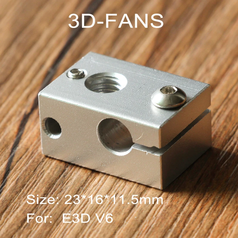 Best 1pc New Reprap 3D Printer Extruder V6 Aluminum Heater Block All Metal Extruder For Hotend 23x16x11.5mm Suit for PT100