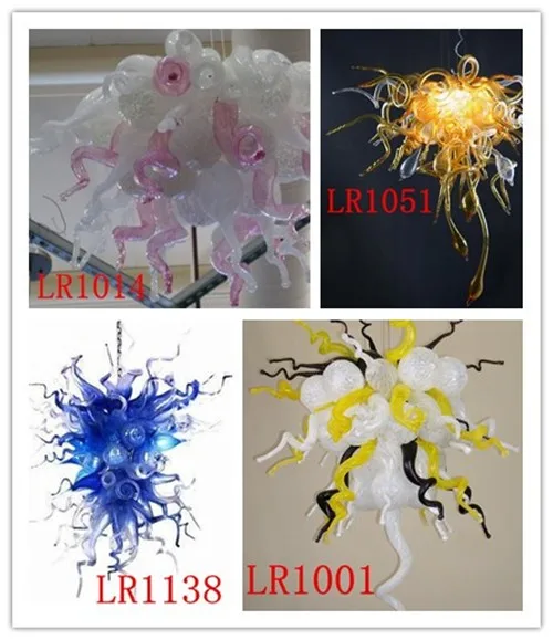 Элегантный светодиодные фонари украшение дома номер огни Рука выдувное Цветной Стекло Цепи Люстра