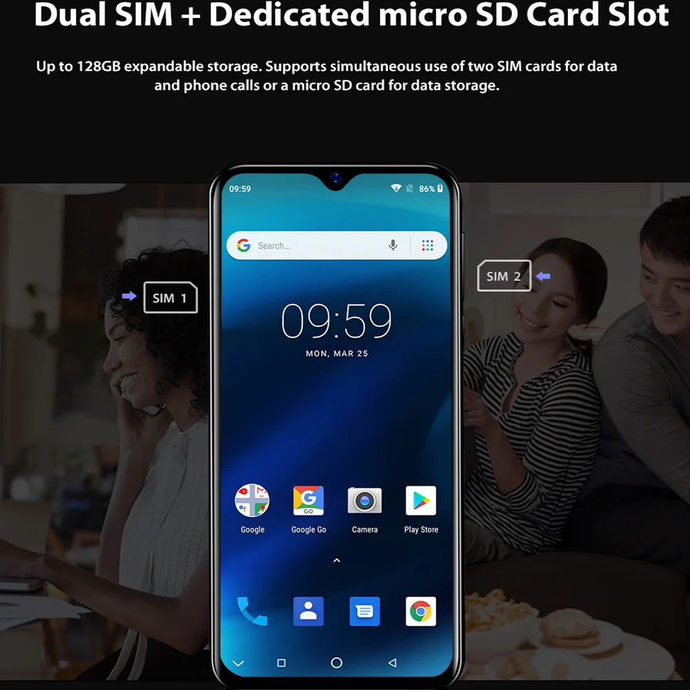 Blackview A60 смартфон 4080 мАч 1 Гб + 16 четырехъядерный Android 8 6 дюйма 19 2: 9 экран 13 0 МП